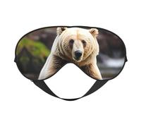 Máscara de ojos con estampado de oso marrón, suave y opaca, para mujeres y hombres, para dormir toda la noche, viajes