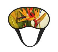 Máscara de ojos con estampado de pájaro tropical del paraíso para adultos y niños, para viajes, hogar, hotel, avión, camping, ayuda para dormir