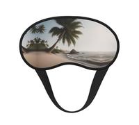 Máscara de ojos con estampado de palmera de playa de arena para dormir, máscara de dormir suave y cómoda, máscara opaca para viajes, camping