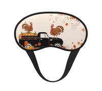 Máscara de ojos con estampado de pavo sobre calabaza para Acción de Gracias, con borde negro, con buen efecto de sombreado, es una opción ideal para viajes, meditación, etc