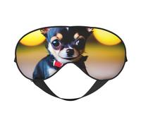 Máscara de ojos con estampado de perro chihuahua, con correa ajustable, para siesta, noche, viajes, camping, yoga y relajación