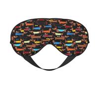 Máscara de ojos con estampado de perro salchicha con texto en inglés "I Love My Dog", versátil y suave, reversible, para meditación y viajes, unisex