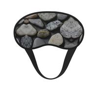 Máscara de ojos con estampado de piedra de guijarros para dormir, máscara de dormir suave y cómoda, máscara opaca para viajes, camping