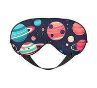 Máscara de ojos con estampado de planetas espaciales, suave y opaca, para mujeres y hombres, para dormir toda la noche, viajes
