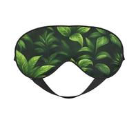 Máscara de ojos con estampado de plantas verdes, transpirable, ideal para camping, meditación, yoga