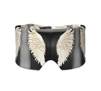 Máscara de ojos con estampado de plumas de ángel, suave y cómoda, para hombres y mujeres