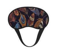 Máscara de ojos con estampado de plumas de pavo real para adultos y niños, para viajes, hogar, hotel, avión, camping, ayuda para dormir