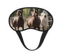 Máscara de ojos con estampado de tres caballos corriendo para adultos, cómoda máscara para viajes, camping, bloqueo de luz, cubierta de siesta