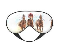 Máscara de ojos con estampado deportivo cómodo para dormir, para montar a caballo, cobertura completa para los ojos, ajustable, suave y transpirable para viajes, meditación