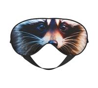 Máscara de ojos con estampado facial de mapache, suave y opaca, para mujeres y hombres, para dormir toda la noche, viajes