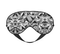 Máscara de ojos con estampado geométrico plateado, suave y opaca, para mujeres y hombres, para dormir toda la noche, viajes