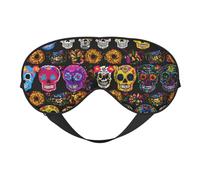 Máscara de ojos con forma de calavera rosa para dormir, máscara de sueño que bloquea perfectamente la luz para mujeres y hombres, diadema suave y cómoda para viajes