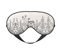 Máscara de ojos con grabado botánico de hierbas florales, máscara de ojos opaca, unisex, fundas para dormir con correas ajustables, máscara de ojos de viaje
