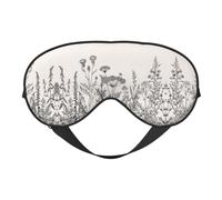 Máscara de ojos con grabado botánico de hierbas florales para máxima comodidad para dormir, ajustable, transpirable y elegante, perfecta para sensibilidad a la luz, insomnio
