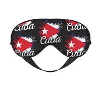 Máscara de ojos con la bandera del orgullo cubano patriótico, con bloqueo de luz, suave sin presión con correa elástica para el hogar, viajes, oficina, siesta, yo