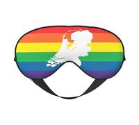 Máscara de ojos con la bandera del orgullo LGBT de los Países Bajos, con bloqueo de luz, suave sin presión con correa elástica para el hogar, viajes, oficina, sie