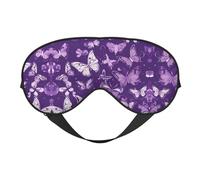 Máscara de ojos con mariposas moradas y florales para dormir, máscara de sueño que bloquea perfectamente la luz para mujeres y hombres, diadema suave y cómoda para viajes