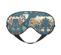 Máscara de ojos con patrón de mapa del mundo para máxima comodidad para dormir, ajustable, transpirable y elegante, perfecta para sensibilidad a la luz, insomnio