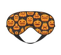 Máscara de ojos con patrones de calabaza de Halloween para máxima comodidad para dormir, ajustable, transpirable y elegante, perfecta para sensibilidad a la luz, insomnio