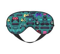 Máscara de ojos con patrones de control de juegos para máxima comodidad para dormir, ajustable, transpirable y elegante, perfecta para sensibilidad a la luz, insomnio