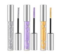 Máscara de ojos con purpurina, 3 piezas de máscara con purpurina para pestañas, juego de máscara con purpurina de diamante, máscara colorida para alargar y dar volumen para mujeres y niñas