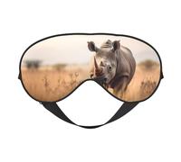Máscara de ojos con rinoceronte para dormir, máscara de sueño que bloquea perfectamente la luz para mujeres y hombres, diadema suave y cómoda para viajar