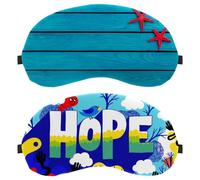 Máscara de ojos de 2 piezas, máscara de dormir para dormir de lado, máscara de ojos suave con letras de esperanza para mujeres y hombres, bloqueo de luz completo, cero presión nocturna con los ojos