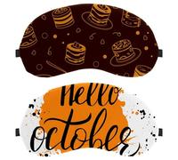 Máscara de ojos de 2 piezas, máscara de ojos Hello October para dormir de lado, cero presión ocular con los ojos vendados, cubierta ajustable para dormir, bloquea completamente la sombra de ojos