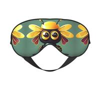 Máscara de ojos de abeja de dibujos animados para máxima comodidad para dormir, ajustable, transpirable y elegante, perfecta para sensibilidad a la luz, insomnio