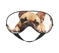 Máscara de ojos de Bulldog francés para dormir, máscara de sueño que bloquea perfectamente la luz para mujeres y hombres, diadema suave y cómoda para viajar