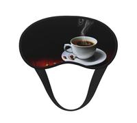 Máscara de ojos de café caliente con grano de café impreso con borde negro, con buen efecto de sombreado, es una opción ideal para viajes, meditación, etc