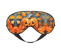 Máscara de ojos de calabaza para el día de Acción de Gracias con hojas de otoño para máxima comodidad para dormir, ajustable, transpirable y elegante, perfecta para sensibilidad a la luz, insomnio