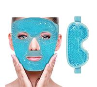 Máscara de ojos de cara de hielo refrescante para reducir la hinchazón, ojeras, sinusitis, enrojecimiento, alivio del dolor, migrañas (azul (1 máscara de ojo + 1 máscara facial)