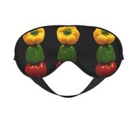 Máscara de ojos de chile rojo, amarillo y verde para máxima comodidad para dormir, ajustable, transpirable y elegante, perfecta para sensibilidad a la luz, insomnio