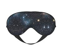 Máscara de ojos de doble cara con cúmulos de estrellas y galaxias, con correa ajustable, cubierta de sombra para dormir, bloquea la luz