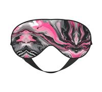 Máscara de ojos de doble cara con estampado artístico de mármol abstracto rojo, suave y bloqueo de luz para mejorar la calidad del sueño