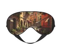 Máscara de ojos de doble cara con estampado callejero italiano, máscara opaca para dormir toda la noche, para mujeres y hombres