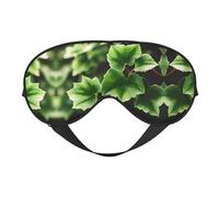 Máscara de ojos de doble cara con estampado de árbol de flores de hiedra, suave y bloqueo de luz para mejorar la calidad del sueño