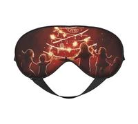 Máscara de ojos de doble cara con estampado de árbol de Navidad, máscara opaca para dormir toda la noche, para mujeres y hombres