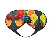 Máscara de ojos de doble cara con estampado de arcoíris de frutas, bloqueo suave y ligero para mejorar la calidad del sueño