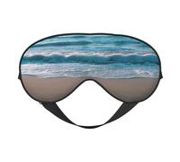 Máscara de ojos de doble cara con estampado de arena marina transparente, máscara de ojos para dormir para hombres y mujeres, suave y cómoda para viajar