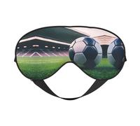 Máscara de ojos de doble cara con estampado de balón de fútbol, bloqueo suave y ligero para mejorar la calidad del sueño
