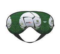 Máscara de ojos de doble cara con estampado de balón de fútbol, suave y bloqueo de luz para mejorar la calidad del sueño