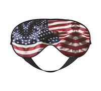 Máscara de ojos de doble cara con estampado de bandera americana, suave y bloqueo de luz para mejorar la calidad del sueño