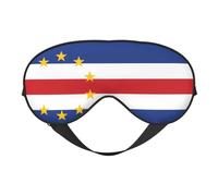 Máscara de ojos de doble cara con estampado de bandera de Cabo Verde, diseño ajustable, bloqueo de luz y transpirable, adecuado para descansar y viajar.