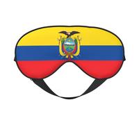 Máscara de ojos de doble cara con estampado de bandera de Ecuador, diseño ajustable, bloqueo de luz y transpirable, adecuado para descansar y viajar.