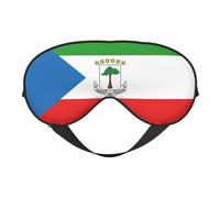 Máscara de ojos de doble cara con estampado de bandera de Guinea Ecuatorial, diseño ajustable, bloqueo de luz y transpirable, adecuado para descansar y viajar.