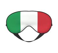 Máscara de ojos de doble cara con estampado de bandera de Italia, diseño ajustable, bloqueo de luz y transpirable, adecuado para descansar y viajar.