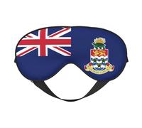 Máscara de ojos de doble cara con estampado de bandera de las Islas Caimán, diseño ajustable, bloqueo de luz y transpirable, adecuado para descansar y viajar.