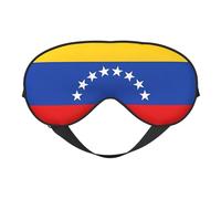 Máscara de ojos de doble cara con estampado de bandera de Venezuela, diseño ajustable, bloqueo de luz y transpirable, adecuado para descansar y viajar.